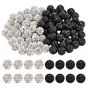   100Pcs 2 Colors Pave Disco Ball Beads RB-PH0001-27-1
