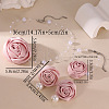 Rose Cloth & Plastic Pearl Beads Pendant Necklace & Stud  Earring & Charm Bracelets Sets FS-WG06DE4-03-3