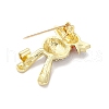 Rabbit with Carrot Zinc Alloy Rhinestone Lapel Pins for Clothes JEWB-D305-01G-2