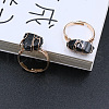 Nuggets Alloy Wire Wrapped Natural Tourmaline Cuff Rings FS-WGA7830-05-1
