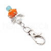 Mushroom Angel Glass Pearl & Lampwork Pendant Decorations HJEW-MZ00233-02-4