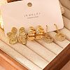 3 Pairs Flower Clover 304 Stainless Steel Pave Clear Cubic Zirconia Earrings Sets FS-WGF1EAA-05-1