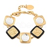 304 Stainless Steel Square Link Bracelets for Women BJEW-Z104-01G-4