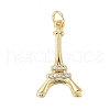 Brass With Cubic Zirconia Pendants KK-Q006-03G-1