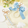 CRASPIRE 2Pcs 2 Styles Cotton & Iron & Alloy Keychain KEYC-CP0001-24D-4