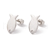 Non-Tarnish 201 Stainless Steel Stud Earring Findings with Hole EJEW-A071-02P-1