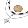 Clear Cubic Zirconia Star Pendant Necklaces Set NJEW-JN04150-2