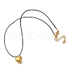Ion Plating(IP) 304 Stainless Steel Heart Pendant Necklaces for Women NJEW-F328-17G-2