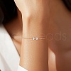 925 Sterling Silver Bowknot Link Bracelets BJEW-C106-02G-3