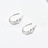 Elegant S925 Sterling Silver Clear Cubic Zirconia Flat Round Dangle Earrings PZ2980-2-1