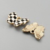 Tartan Pattern Alloy Enamel Pendants ENAM-WH0056-21KCG-2