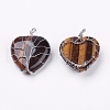 Natural Tiger Eye Pendants G-G713-F10-2