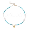 Summer Alloy Turtle Pendant Necklaces NJEW-JN05333-4