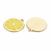 Light Gold Alloy Enamel Pendants X-ENAM-S126-125-3