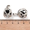 Natural Obsidian Round Ball Pendants G-Q163-05P-06-3