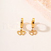 Fashionable Classic Stainless Steel Heart Hoop Earrings RL8439-4