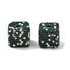 Cube Shape Polymer Clay Rhinestone Beads CLAY-NH0001-08I-1