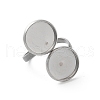 Non-Tarnish 304 Stainless Steel Open Cuff Ring Findings STAS-E124-05D-P-2