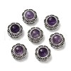 Brass Pave Natural Amethyst Multi-Strand Links KK-D366-01P-A-1