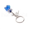 Glass & Tibetan Style Alloy Keychain KEYC-MZ00037-02-4
