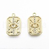 Brass Micro Pave Clear Cubic Zirconia Pendants KK-C006-02G-2