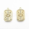 Ion Plating(IP) Brass Micro Pave Clear Cubic Zirconia Pendants KK-C006-02G-2