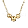 304 Stainless Steel 3 Round Beads Pendant Necklaces NJEW-JN05194-2