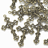 Tibetan Style Alloy Pendants with Jump Rings TIBEP-R346-22AB-NR-1