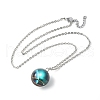 304 Stainless Steel Glass Space Pendant Necklaces NJEW-JN05192-03-4