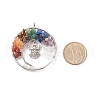 Natural Mixed Stone Chip Big Pendants PALLOY-JF01668-02-5