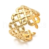 Flower 304 Stainless Stee Open Cuff Rings for Women RJEW-Q006-03E-G-2