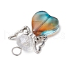 Gradient Color Baking Paint Transparent Glass Pendants PALLOY-JF03274-5