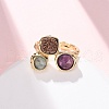 Natural Amethyst/Korean Jade/Agate Germ Cuff Rings RJEW-M076-05G-06-5