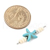 10Pcs 2 Colors Dyed Synthetic Turquoise Starfish Rondelle Beaded Connector Charms PALLOY-JF04014-3