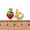 Brass Enamel Stud Earrings EJEW-D322-06G-02-5