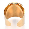 304 Stainless Steel Open Cuff Finger Ring Cabochon Settings STAS-T060-03G-2