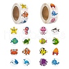6 Rolls 2 Style Ocean Themed Pattern Children Cartoon Stickers DIY-LS0003-30-1