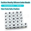 20Pcs Luminous Cube Letter Silicone Beads 12x12x12mm Square Dice Alphabet Beads with 2mm Hole Spacer Loose Letter Beads for Bracelet Necklace Jewelry Making JX437D-4