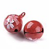 Baking Painted Brass Bell Pendants X-KKB-S002-019B-2
