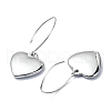 Non-Tarnish 304 Stainless Steel Heart Dangle Earrings EJEW-G375-07P-2