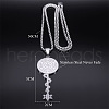 304 Stainless Steel Hecate's Wheel Key Pendant Necklaces for Women FS-WG4FA44-01-4
