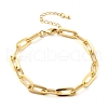 Brass Paperclip Chain Bracelets for Women Men BJEW-F494-03G-2
