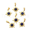 Natural Lapis Lazuli Faceted Sun Pendants STAS-P361-02G-01-1