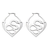 Tarnish Resistant 304 Stainless Steel Jar with Snake Hoop Earrings for Women EJEW-R156-01P-1