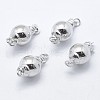 Anti-Tarnish Rhodium Plated 925 Sterling Silver Box Clasps STER-F037-017P-8mm-1