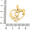 Ion Plating(IP) 201 Stainless Steel Pendants STAS-N103-183G-R-3