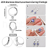 SUNNYCLUE 80Pcs 304 Stainless Steel Leverback Earring Findings STAS-SC0006-42-2
