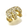 Brass Micro Pave Cubic Zirconia Letter Multi-Strand Links KK-D295-32G-05-2