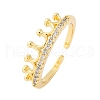 Brass Micro Pave Clear Cubic Zirconia Cuff Rings RJEW-M066-02G-4