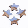Transparent Resin & Wood Pendants RESI-T023-23-B01-1